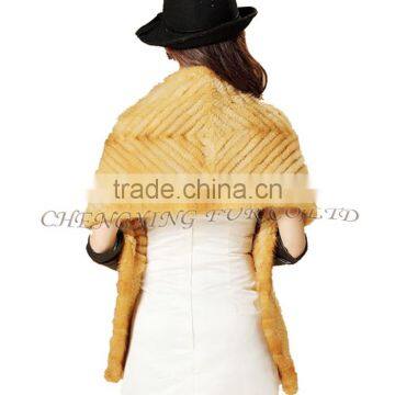 CX-B-M-46D Best Selling Wholesale Knit Mink Fur Lady's Latest Design Shawl photo-4