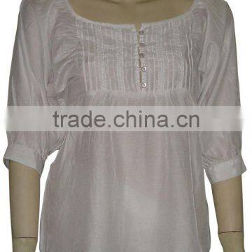 Lady Blouse Women Top Tunic Top With 3/4 Sleeves