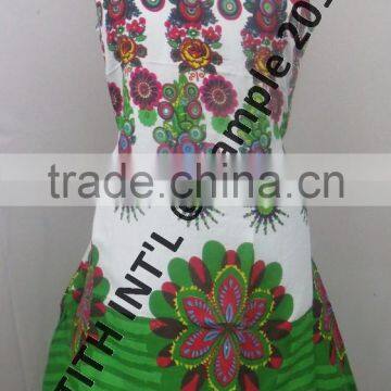 Sleeveless Round Neck Printed Viscose Ladies Dress photo-2