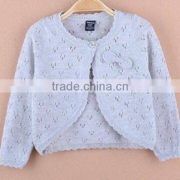 100% Cotton Fashion Crocket Kids Knit Bolero Cardigan Sweater photo-2