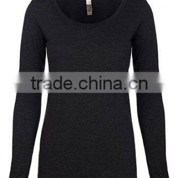 Next Level Apparel Ladies' Tri-Blend Long Sleeve Scoop Tee - Made From Polyester, Cotton and Rayon Jersey. Comes With Your Logo. photo-6