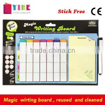 Magic writing board reused stick free board for children creative adhesive board with marking pen