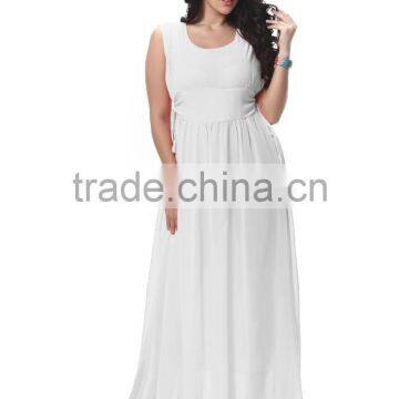 Women Chiffon V Neck Sleeveless Cocktail Party Evening Gown Long Dress photo-5