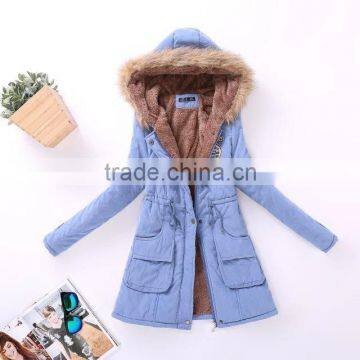 Womens Hooded Warm Winter Coats Faux Fur Lined Parkas Black Pink Green Blue Red photo-5