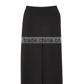 Chic Wide Leg Side Split Palazzo Trousers Black Slack Pants for Ladies photo-3