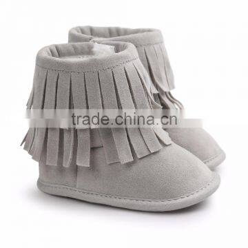 Fringed Suede Fabric Baby Warm Boots photo-2