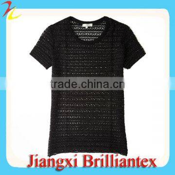 Romanas Blank Black t Shirt Organic Cotton t Shirts Wholesale Mesh t Shirt Women