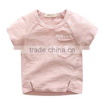 Wholesale Summer Cotton Short Sleeves Boys Kids Round Neck T-shirt photo-6