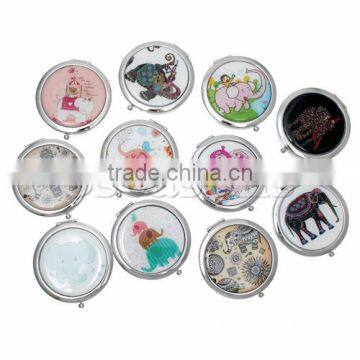 Custom Design Round At Random Compact Mirror,Multicolor Compact Mirror,7.6cmx7cm 1PCs