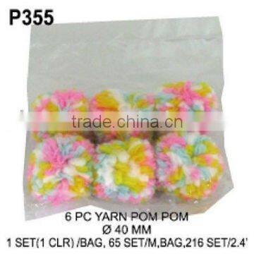 P355 6PC YARN Pom Poms