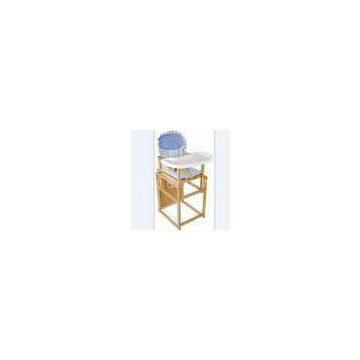 Popular Seat Cushion Baby Feeding Chair , Baby Wooden High Chair