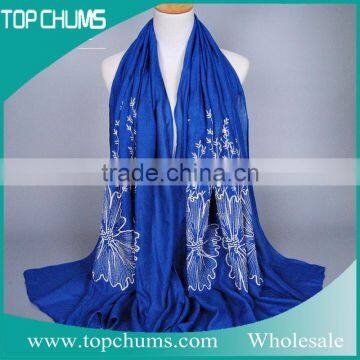 Wholesale Embroidery Floral Women Scarf Pashmina photo-3