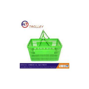 plastic retail shopping baskets with double handle in various colors