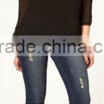 Ladies latest fashion jeans made in china