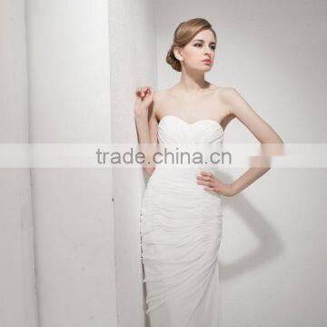 Wedding Gowns 2017 Bridal Dress Shoulder Belt Chiffon Sleeveless Elegant Prom Wedding Gowns Mermaid Lace Wedding Dress AS307 photo-6