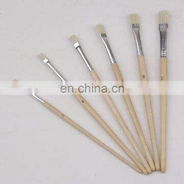 Short Wooden Handle Artist Bristle Paint Brushes