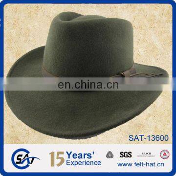 green wool felt cowboy outdoor hat