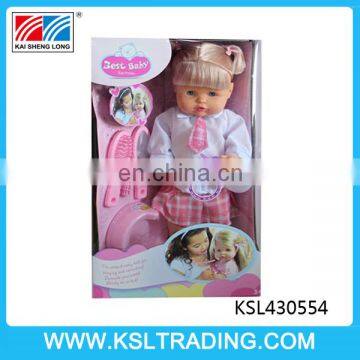 hot selling 16 inch pee baby doll with six sounds IC