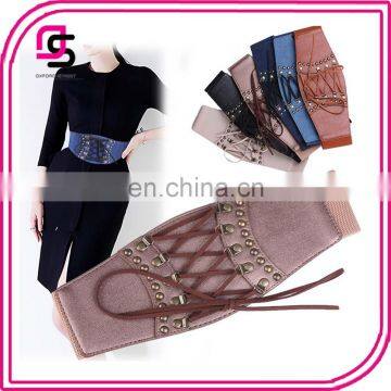 customize wholesale corset belt women with rivet extra wide belt