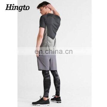 2016 fashion style workout grey color 100% polyester sublimation men sports shorts gym design cheap wholesale