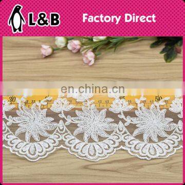 2016 Manufacturer Flower Designs Embroideried Ivory Bridal Lace Trimmings,embroidered Bridal Lace Trim photo-5