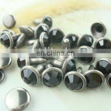 wholesale black crystal metal rivets for clothing new design