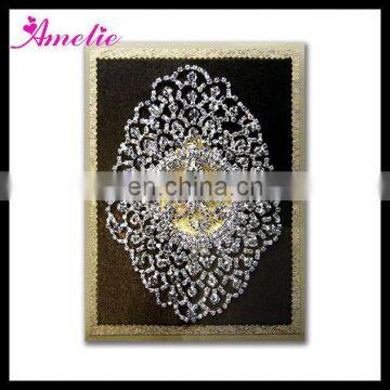 AC057 Personalized Gold Theme Unique Wedding Card Invitation