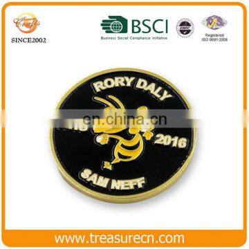 Customized double faced souvenir gold euro metal coin with logo