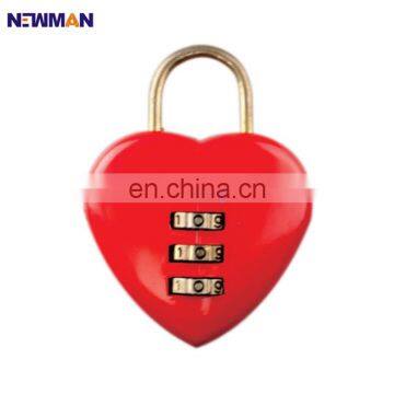 NEWMAN CP8026 Heart Shape Password Combination Lock, Alloy Zinc Padlock