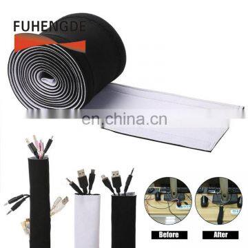 Hot Selling Backed Hot Glue Welding Neoprene Cord Organizer Cable Tidy Sleeve photo-2