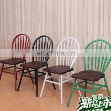 Vintage dessert shop chair hotel real wood soft cushion leisure chair office cafe milk tea shop chair