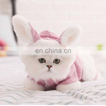 cute cat clothes pet dog cat thickened warm winter coat cute rabbit coat with ear