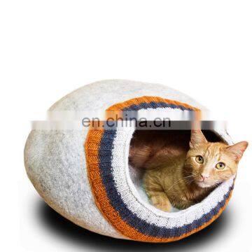 House Dog Bed Customizable Removable Organic Wool felt Cat Cave