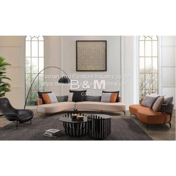 Villa Leather Sofa High-end Villas Fabric Sofa Home Leather Sofa Leather Corner Sofa