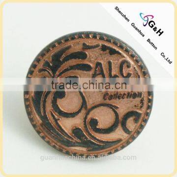 17mm brass logo jeans button
