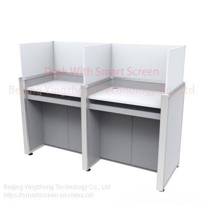 Height-adjustable Computer Desk Workstation Lifting Hidden Screen Language Lab Table Anti-disturb Cubicle Partiton Study Carrel Dividers photo-5