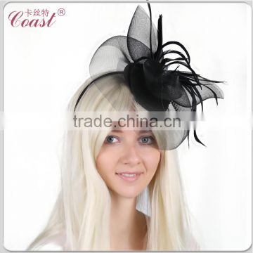 big black wedding bride decor headdress flower