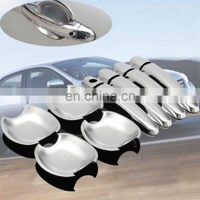 1 Set Car Door Handle Cover + Bowls Chrome For Toyota /Corolla /Sedan /RAV4 /Yaris 2001-2013