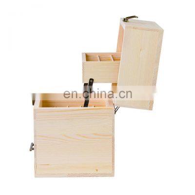 Simple Style 3 Layers Practical Wood Essential Oil Storage Box With Dividers photo-4