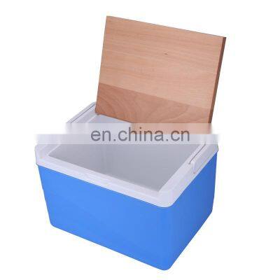 Gint eco friendly wholesale  11L pu foam Food grade OEM insulated cooler box outdoor cooler box with wooden lid