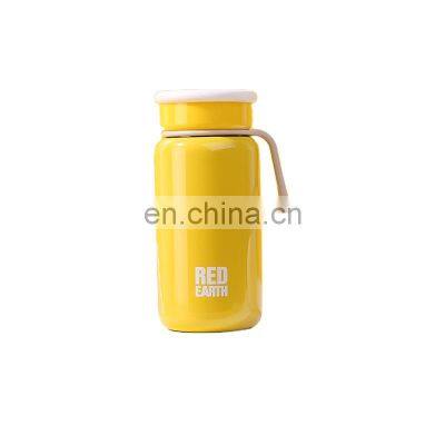 Hot selling Double wall mini insulated milk bottle  Stainless steel  thermal mug potable tumbler with rubber ring