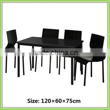 Modern Design Black High Gloss MDF Board Restaurant Dining Set