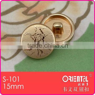 fancy plastic shank button with crack gold for lady's fashion