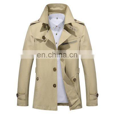 Wholesale custom men's long cotton windbreaker coat jacket morning casual jacket large men's korean style  jacket motorcycle man