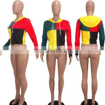 Spring and Summer New Hooded Casual Sports Sweater Hooded Stitching Fashion Loose Large Size Manufacturers Wholesale Custom photo-4