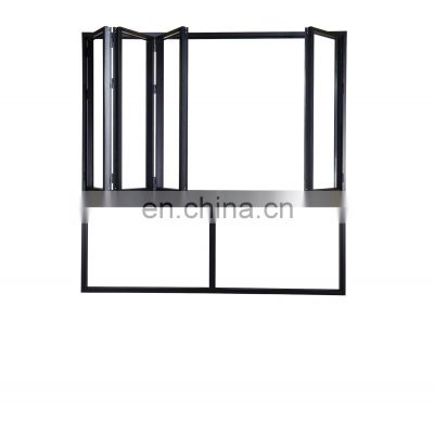 High quality aluminum glass windows folding window frosted glass