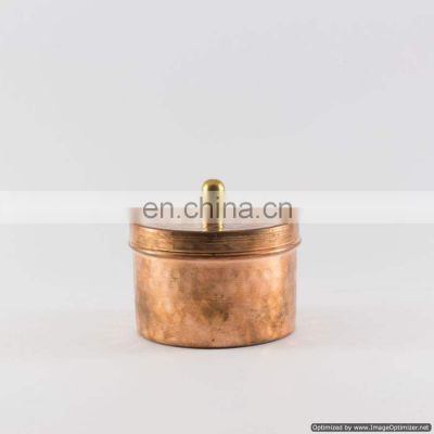 copper antique hammered tin candle container