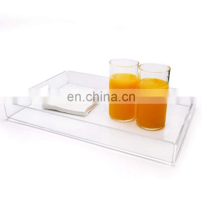 wholesale for milk tissue rectangle clear acrylic breakfast storage tray