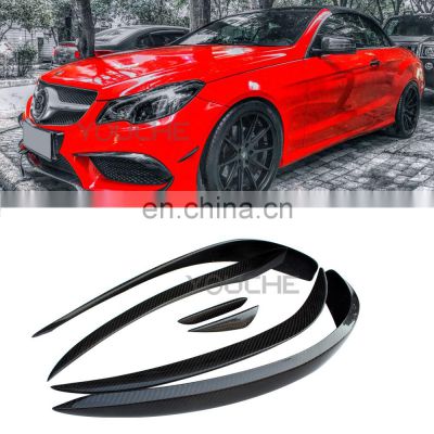 6 Pcs/Set W207 Carbon Fiber Car Front Bumper Splitter Canards for Mercedes E class C207 2 Door Coupe E200 E260 E300