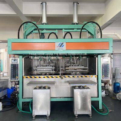 Automatic double-cyclinder two station forming machine to make the paper tray product